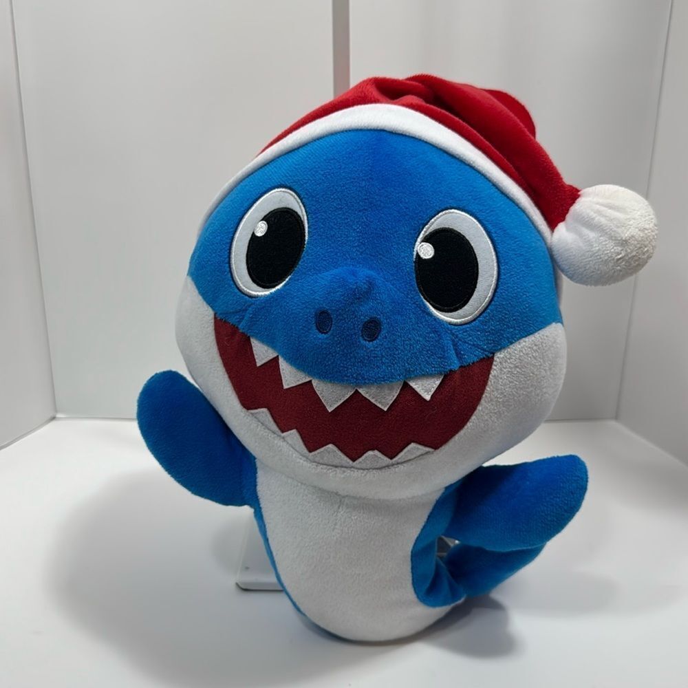 Nickelodeon Baby Shark Holiday Daddy Shark Stuffed Animal Blue White